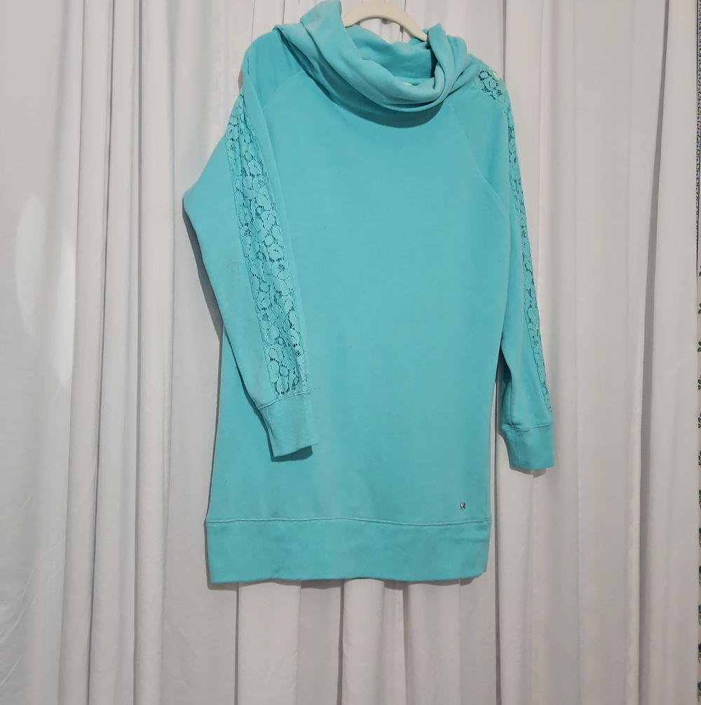 Rare Victoria's Secret Supermodel Essentials Cowl Neck Pullover - Blue Heather